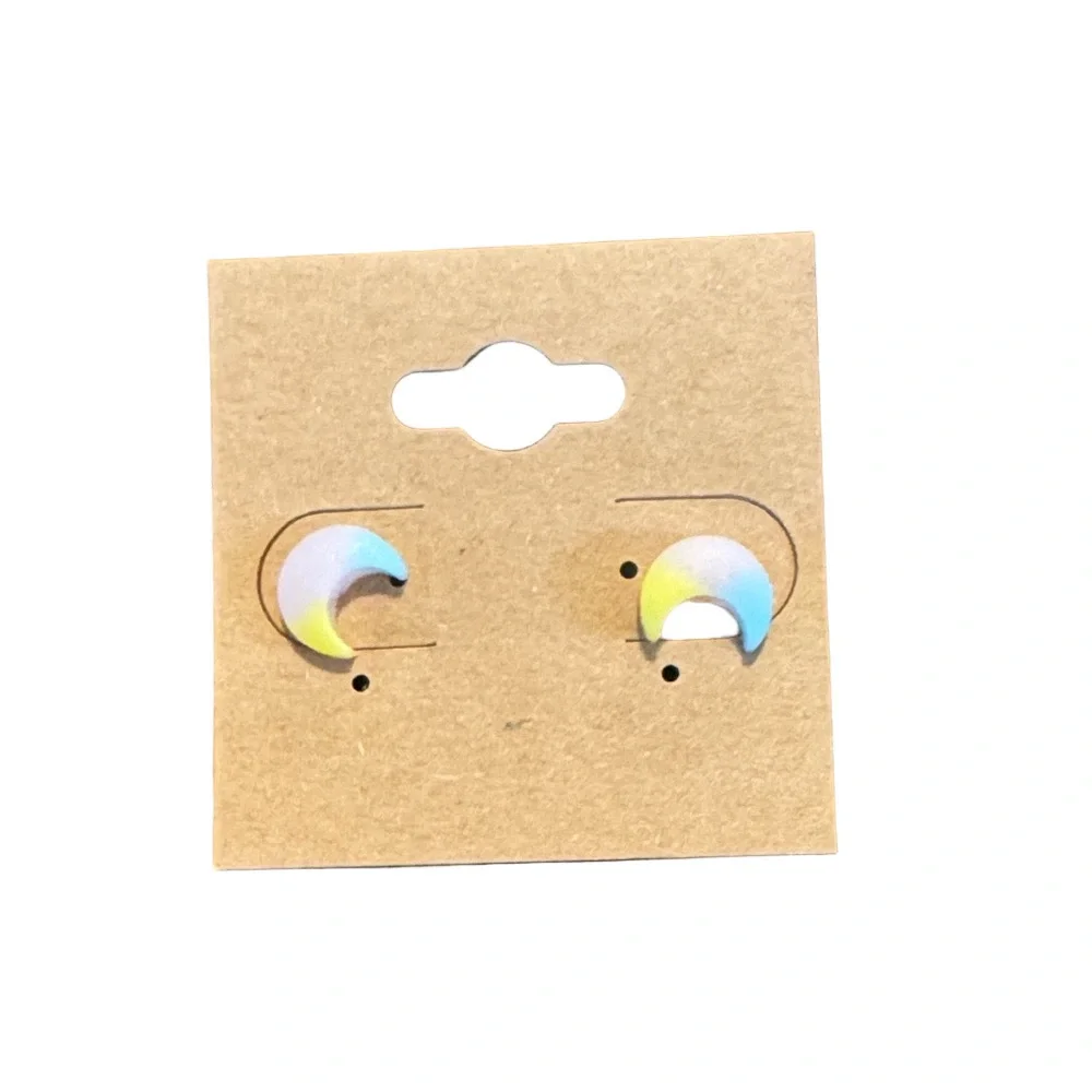 2/$10 Pastel Lightweight Crescent Moon Earrings NWOT